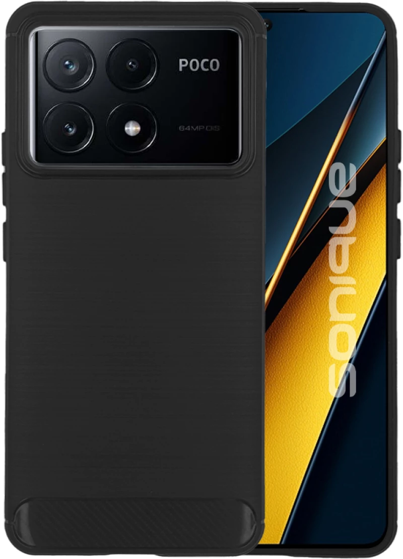 Θήκη Σιλικόνης Sonique Carbon Brushed Xiaomi Poco X6 Pro 5G Μαύρο 5210312021166