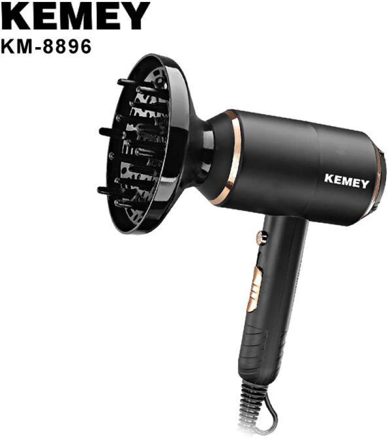 Πιστολάκι Μαλλιών με Φυσούνα 4000W Kemei  Ionic KM-8896 Μαύρο