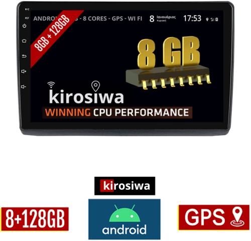 KIROSIWA 8GB + 128GB RENAULT TRAFIC (2001 - 2014) Android οθόνη αυτοκίνητου με GPS WI-FI (ηχοσύστημα αφής 10" ιντσών Youtube Playstore MP3 USB Radio Bluetooth Mirrorlink DSP Apple Carplay Android Auto 4x60W, AUX)