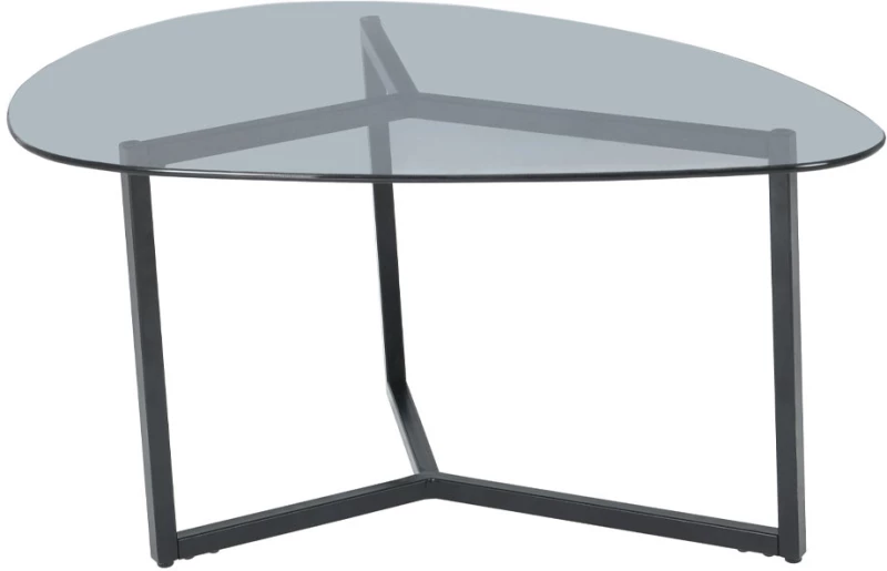 LIBERTA ROCKS COFFEE TABLE SET 2ΤΕΜ ΔΙΑΦΑΝΟ FUME ΜΑΥΡΟ 82x59xH40cm