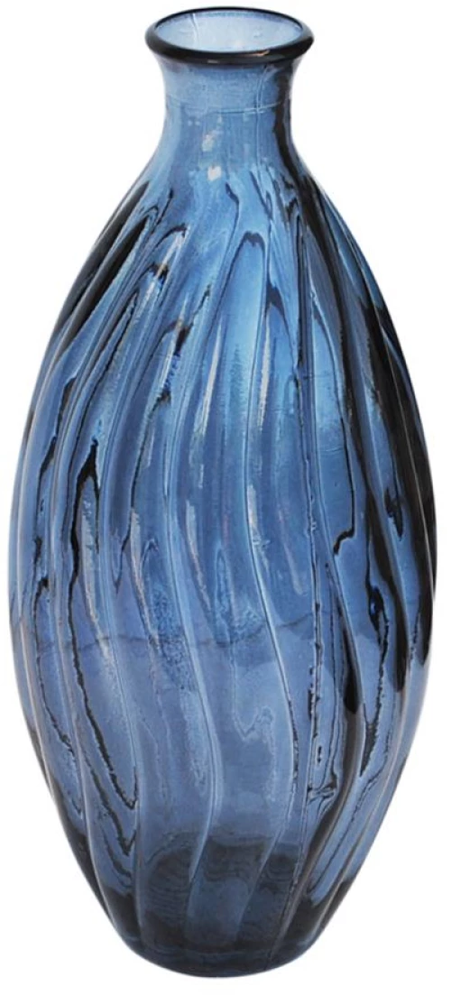 Βάζο γυάλινο recycled μπλε Η31cm