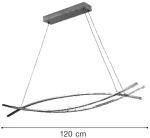 Inlight Κρεμαστό φωτιστικό LED 75W 3CCT (by switch on base) σε χρώμιο D:120cm (6093-Chrome)