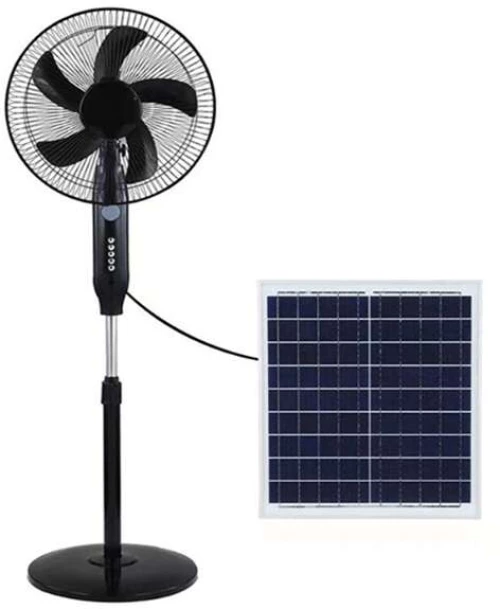 Επαναφορτιζόμενος ανεμιστήρας 16″ δαπέδου με ηλιακό πάνελ HS-188