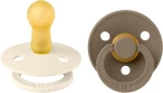 Bibs Πιπίλες Colour Round 2τμχ Latex No2 6m+ Ivory Dark Oak 120358