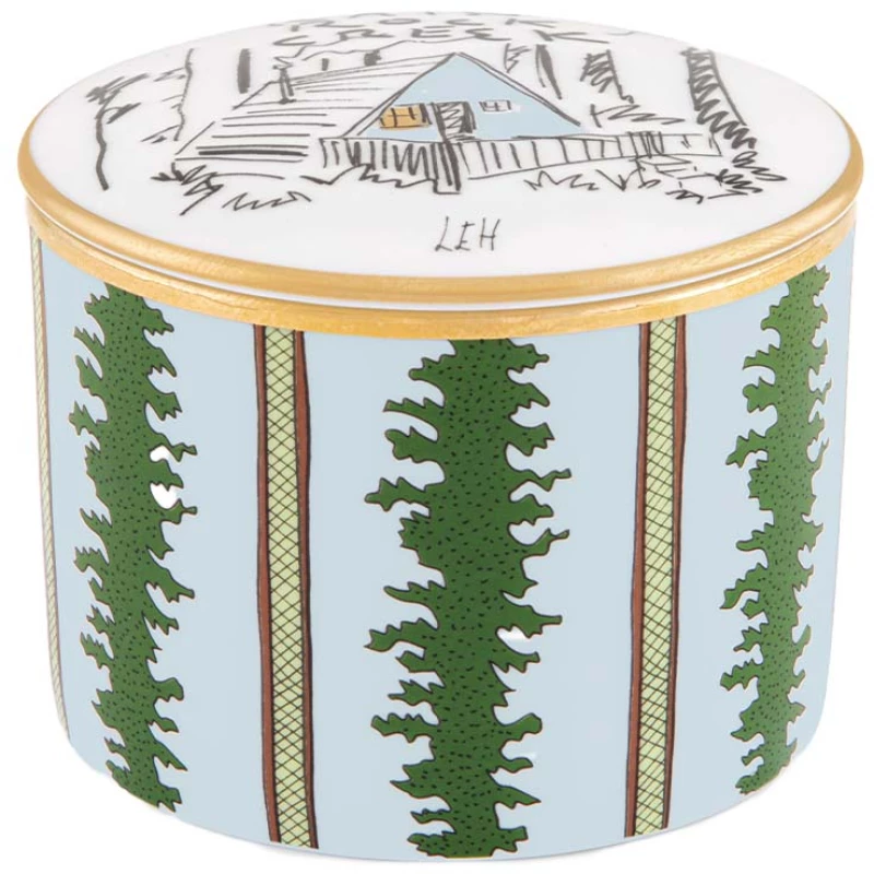 Ginori 1735 Porcelain Cylindrical Box Profumi Luchino Rain Rock Creek