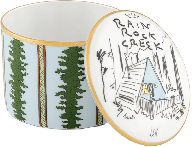Ginori 1735 Porcelain Cylindrical Box Profumi Luchino Rain Rock Creek