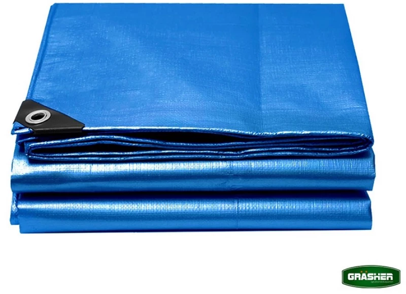 GRASHER Αδιάβροχος Μουσαμάς - Τέντα 4x6m 120gr/m² Με Κρίκους Μπλέ