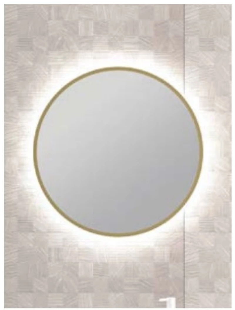 Chroma Στρογγυλός Καθρέπτης Μπάνιου Led 60cm Χρυσός