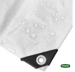 GRASHER Αδιάβροχος Μουσαμάς - Τέντα 5x8m 120gr/m² Με Κρίκους Λευκός