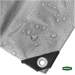 GRASHER Αδιάβροχος Μουσαμάς - Τέντα 4x5m 120gr/m²  Με Κρίκους Γκρί