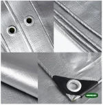 GRASHER Αδιάβροχος Μουσαμάς - Τέντα 4x5m 120gr/m²  Με Κρίκους Γκρί