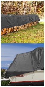 GRASHER Αδιάβροχος Μουσαμάς - Τέντα 4x5m 120gr/m²  Με Κρίκους Γκρί