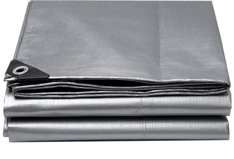 GRASHER Αδιάβροχος Μουσαμάς - Τέντα 4x5m 120gr/m²  Με Κρίκους Γκρί
