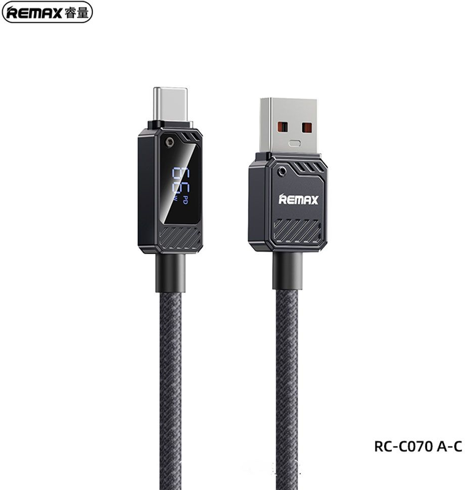 REMAX RC-C070_A-C USB-A to Type-C 66W Fast Charging Cable with Display