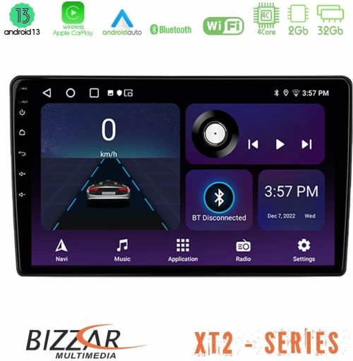 Bizzar XT2 Series Alfa Romeo Mito 2008-2014 4Core Android13 2+32GB Navigation Multimedia Tablet 9"