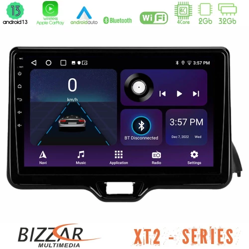 Bizzar XT2 Series 4Core Android13 2+32GB Toyota Yaris 2020-+gt; Navigation Multimedia Tablet 9"