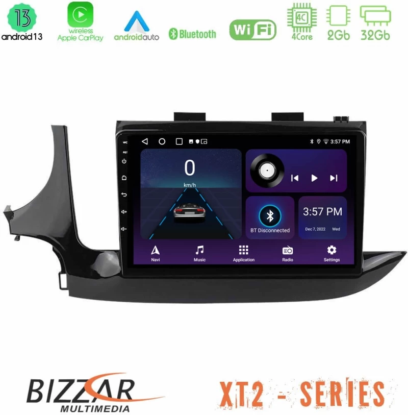 Bizzar XT2 Series 4Core Android13 2+32GB Opel Mokka 2016-2020 Navigation Multimedia Tablet 9"