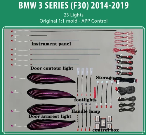 DIQ AMBIENT BMW S.3 F30 FULL KIT (Digital iQ Ambient Light BMW Series 3 (F30) mod. 2014-2019 , 23 Lights)