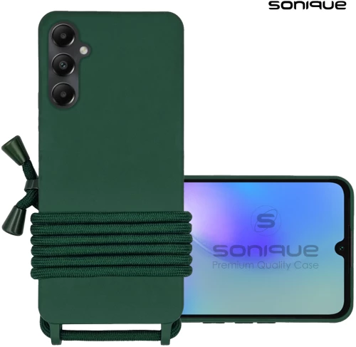 Θήκη Σιλικόνης με Κορδόνι CarryHang Sonique Samsung Galaxy A05s 4G Πράσινο Σκούρο