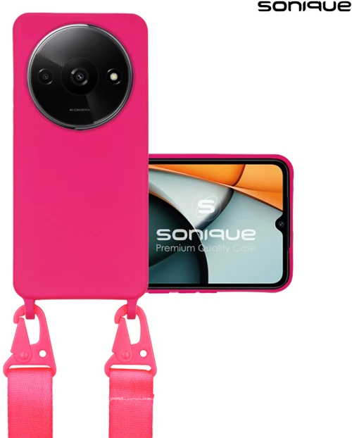 Θήκη Σιλικόνης με Strap CarryHang Sonique Xiaomi Redmi A3 Φουξ