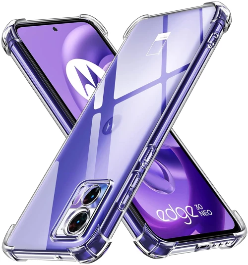 Techsuit - Shockproof Clear Silicone - Motorola Edge 30 Neo - Clear