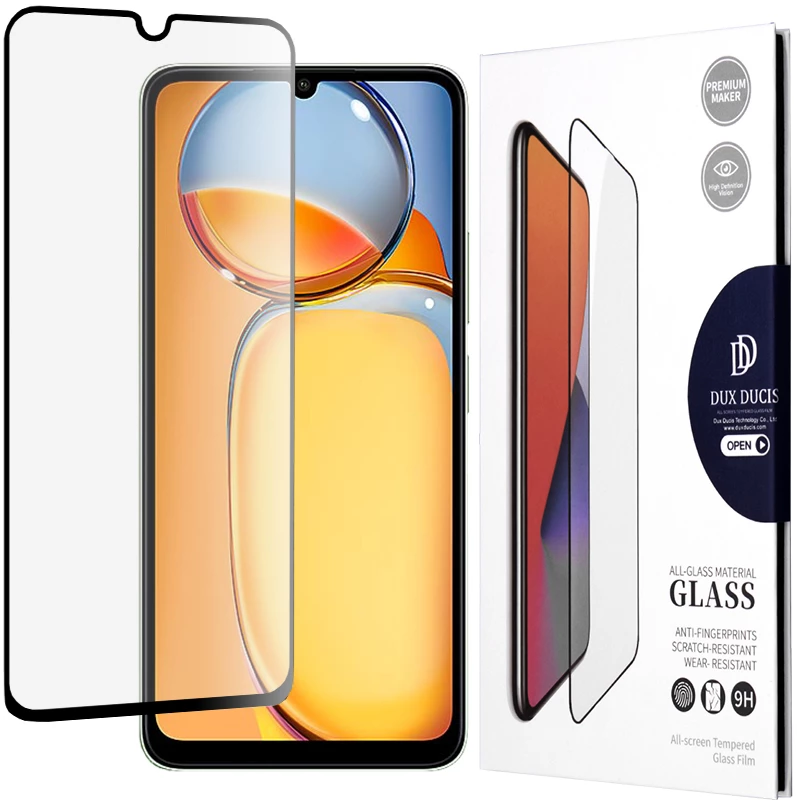 Dux Ducis - Tempered Glass - Xiaomi Redmi 13C 4G / 13C 5G / Poco M6 / C65 - Black