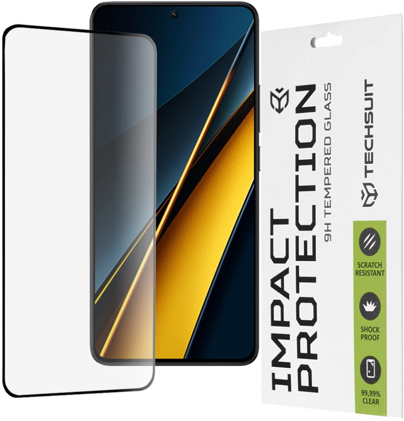 Techsuit - 111D Full Cover / Full Glue Glass - Xiaomi Poco X6 Pro - Black