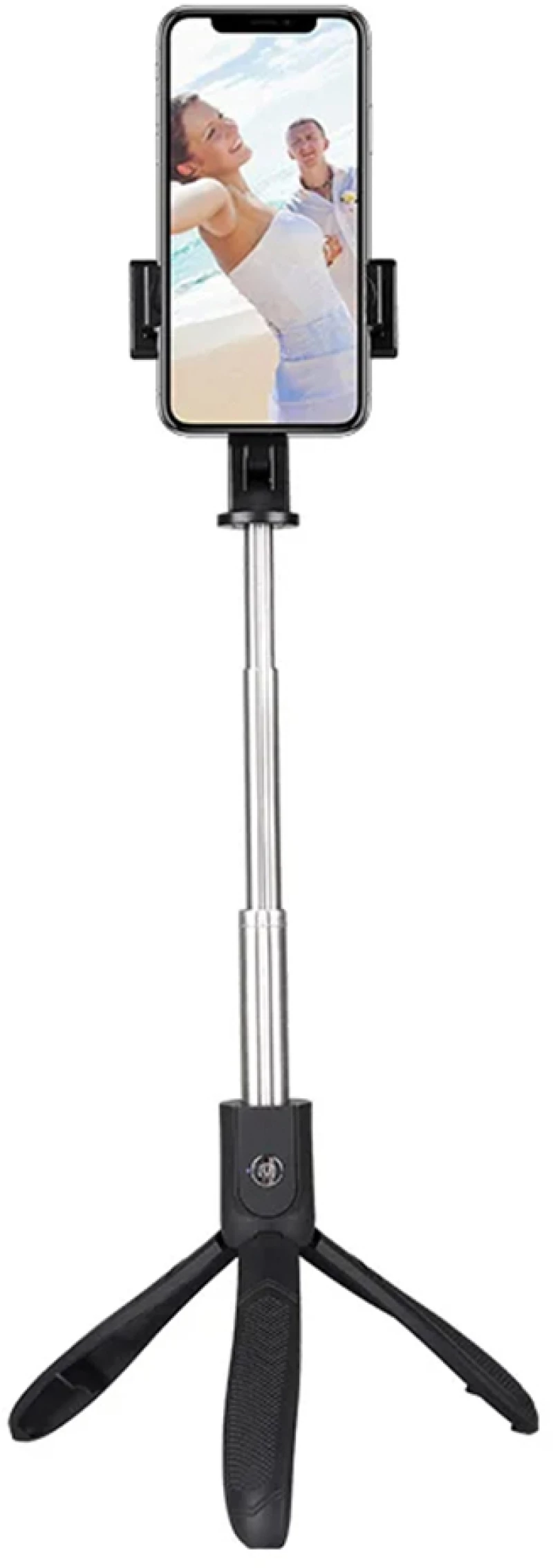 Techsuit - Selfie Stick (K06) - Stable Tripod with Bluetooth Remote Control, Foldable, 360 Rotation, 70cm - Black