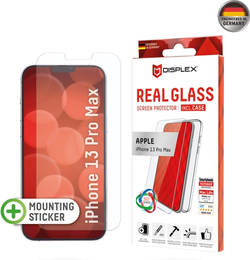 Displex - Premium [Pack] Real Glass + Case - iPhone 13 Pro Max - Clear
