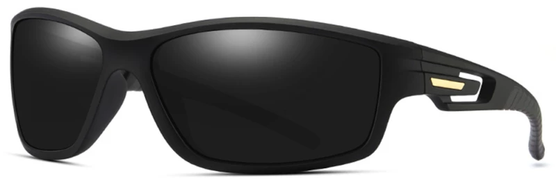 Techsuit - Bike Glasses (201910) - for Cycling and Sport Outdoor Activities, Polarized, Rectangular, Unisex - Black