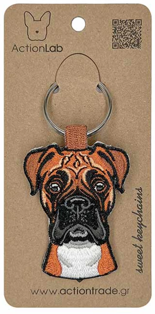 Action Lab Κεντητό Μπρελόκ Σκύλου Boxer 4,5x6cm