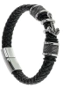 Βραχιόλι Ανδρικό Με Σχέδιο Άγκυρα 12-0336 Μαύρο Μαύρο