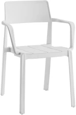 WOODWELL DIANNA Πολυθρόνα Στοιβαζόμενη, PP-UV Άσπρο 56x55x81cm Ε359,1