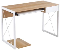 WOODWELL UNIT Γραφείο Η/Υ, Μέταλλο Βαφή Άσπρο, Melamine Απόχρωση Sonoma 110x55x75cm ΕΟ4393