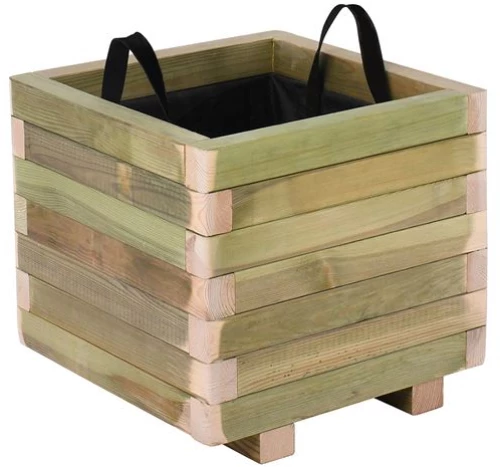 WOODWELL FLOWER POT WOOD Γλάστρα, Εμποτισμού Pine, Απόχρωση Φυσικό, 40x40x36cm 40x40x36cm Ε2231