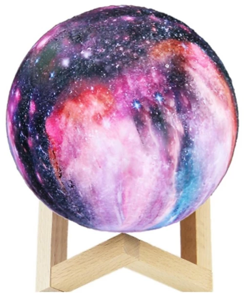 3D Moon LED Night Light Φωτιστικό με Σχήμα Φεγγαριού με Μπαταρία Πολύχρωμο 15cm