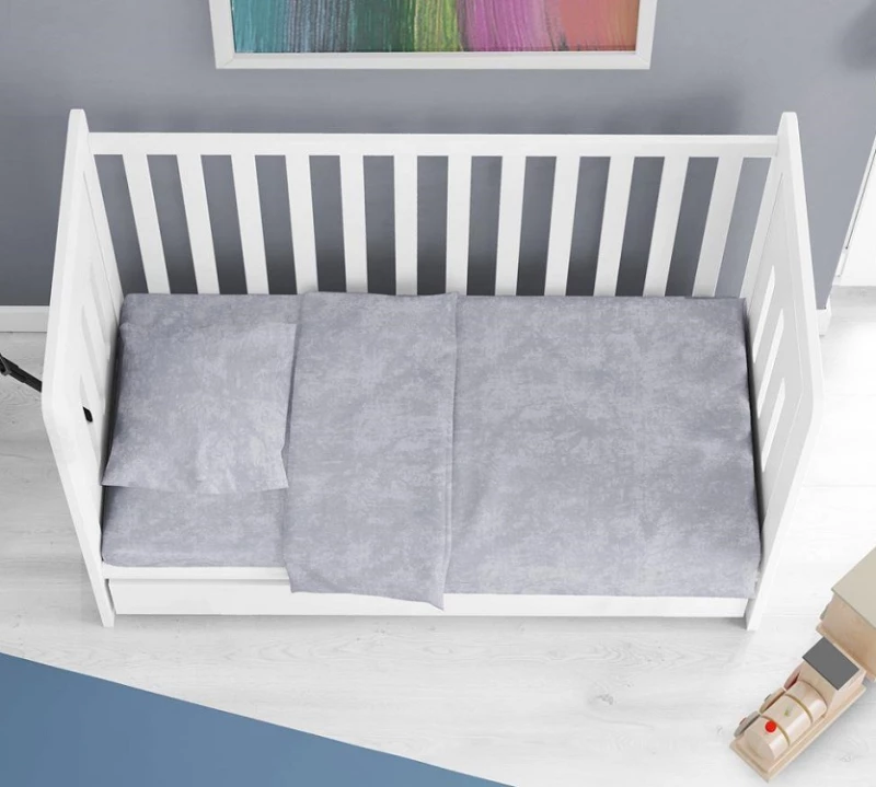 Σεντόνι Κούνιας (70x140+15) Με Λάστιχο Premium Shadow 621 Light Grey βαμβακερό DimCol