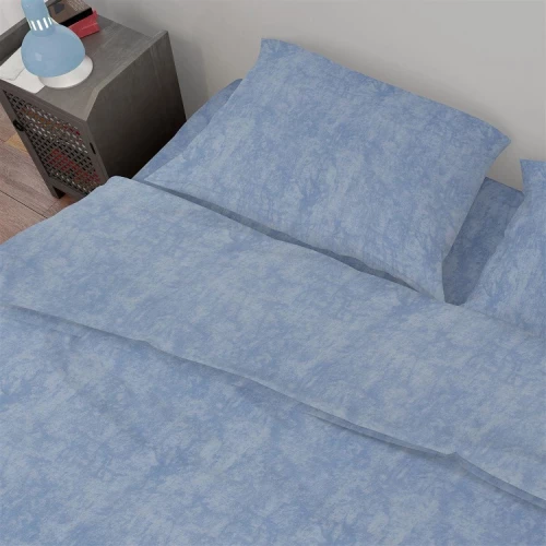 Σετ Σεντόνια Μονά 3τμχ (160x240) Premium Shadow 614 Sky Blue βαμβακερά Dimcol