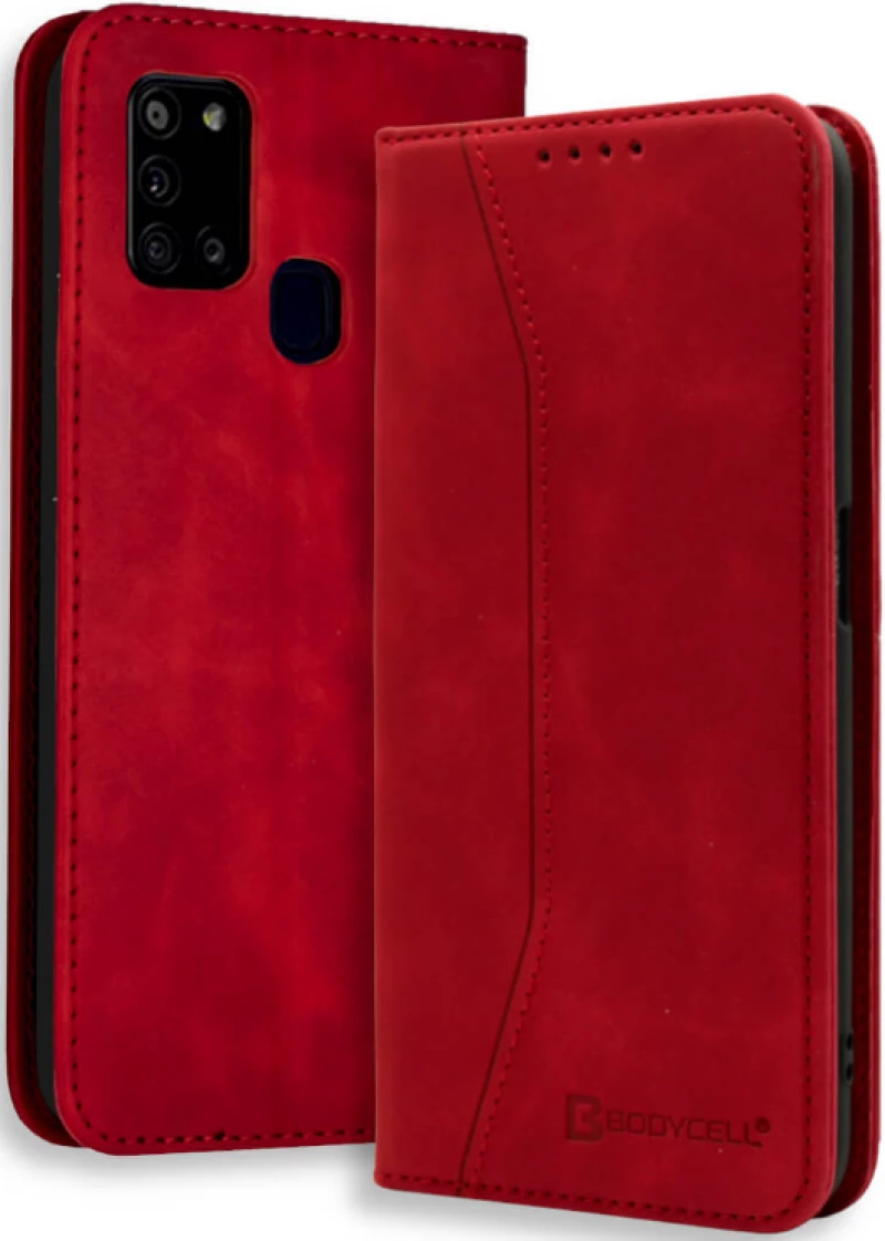 Bodycell Θήκη - Πορτοφόλι Samsung Galaxy A21s - Red (5206015057960)