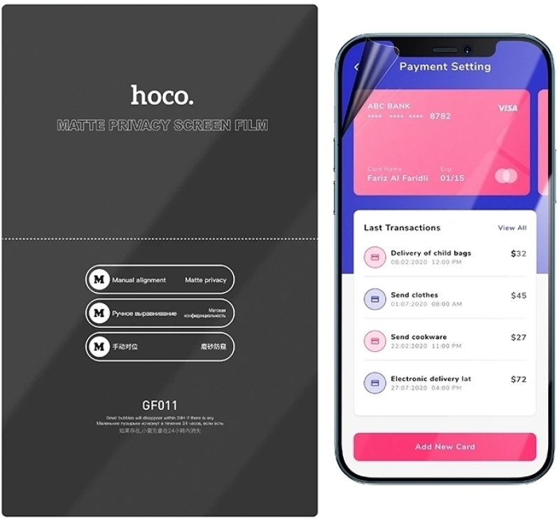 Hoco Hydrogel Pro Privacy Matte Screen Protector - Ματ Μεμβράνη Προστασίας Απορρήτου Οθόνης Vivo Y21 / Y21s - 0.15 mm - Matte (HOCO-FRONT-PRMATTE-032-003)