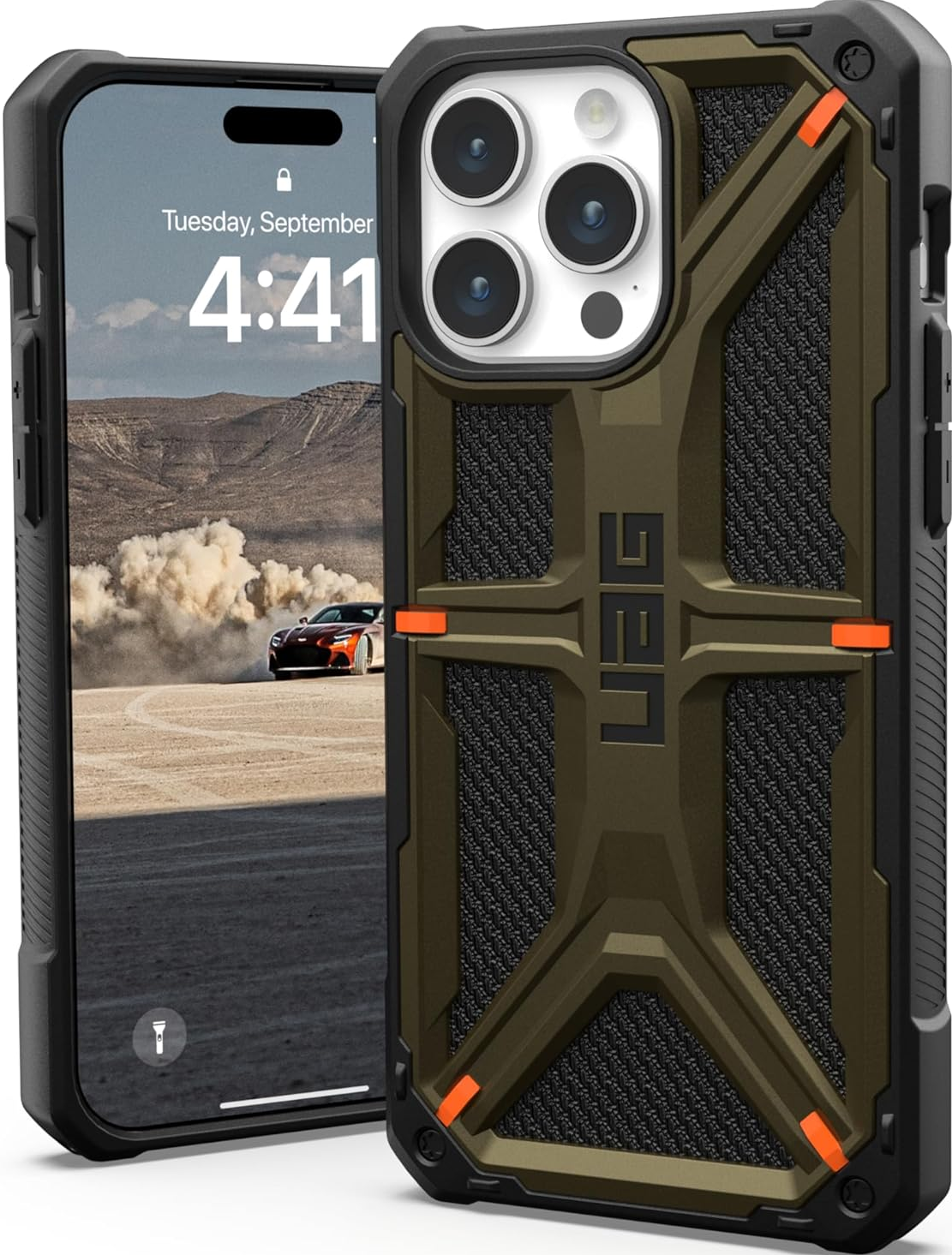 UAG Monarch - Ανθεκτική Θήκη Apple iPhone 15 Pro Max - Kevlar Elemental Green (11429811397B)
