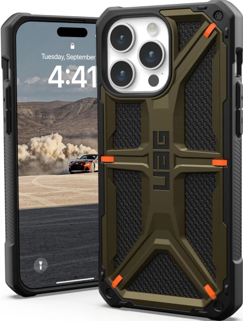 UAG Monarch - Ανθεκτική Θήκη Apple iPhone 15 Pro Max - Kevlar Elemental Green (11429811397B)
