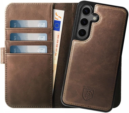 Rosso Elite - MagSafe Δερμάτινη Θήκη / Πορτοφόλι - Samsung Galaxy S23 FE - Brown (8719246438431)