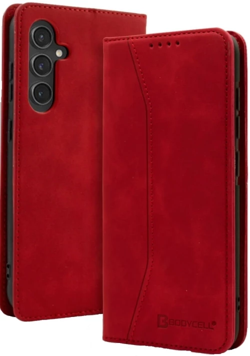 Θήκη Πορτοφόλι - Samsung Galaxy A55 - Bodycell Book Case - Red (5206015074875)