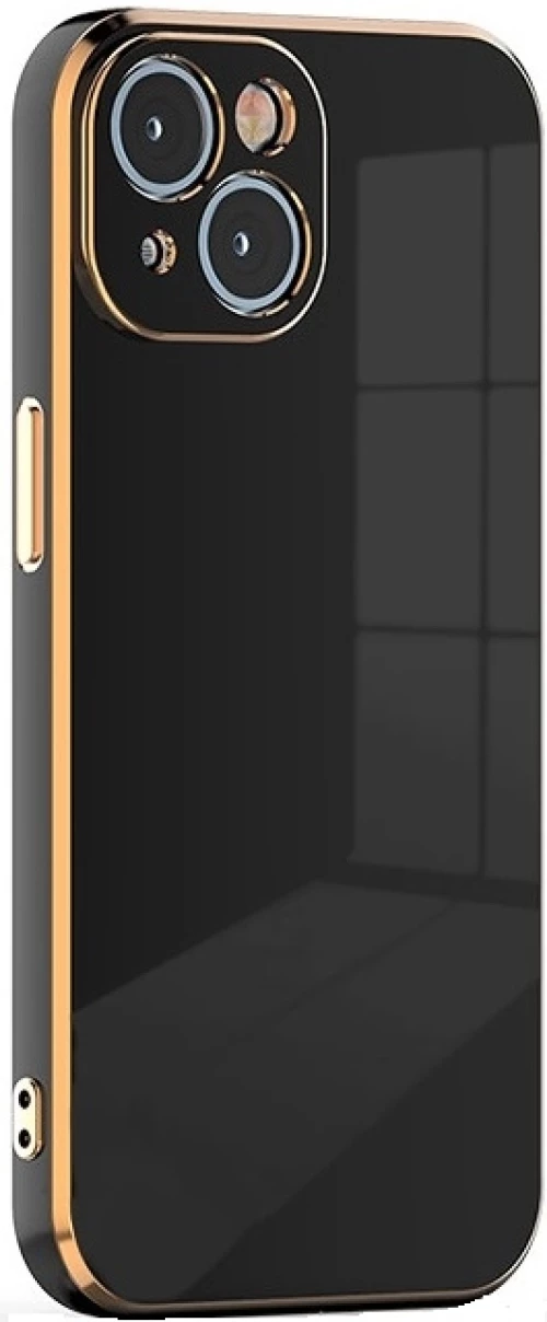 Bodycell Gold Plated - Θήκη Σιλικόνης Apple iPhone 15 Plus - Black (5206015073748)