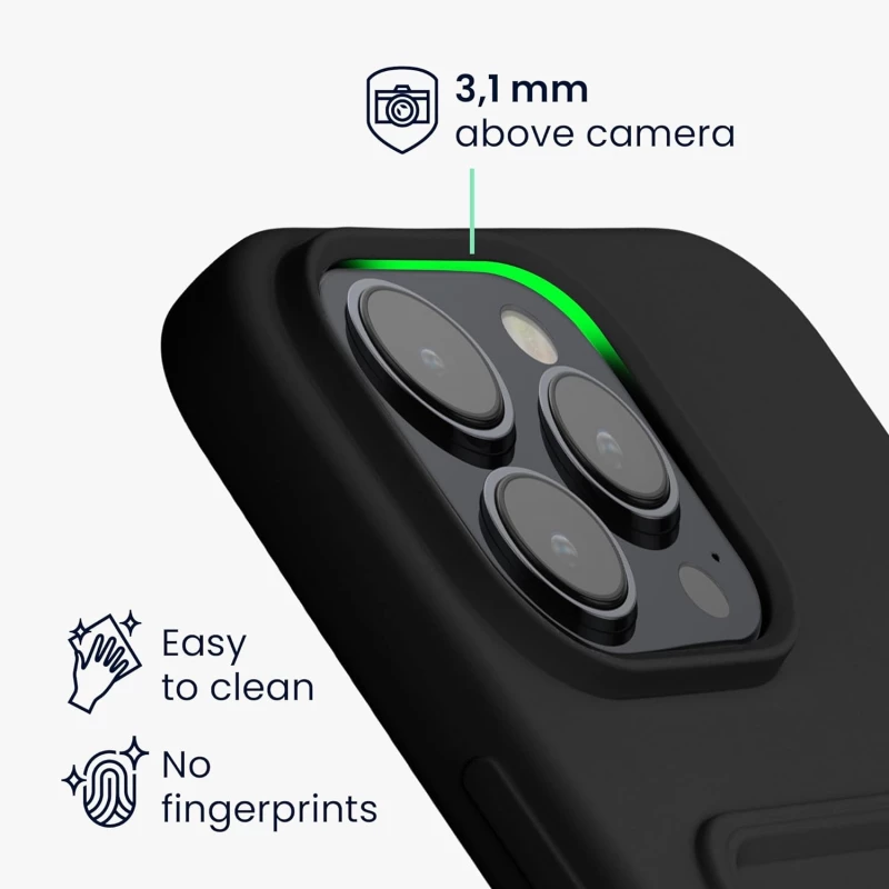 KWmobile Θήκη Σιλικόνης με Υποδοχή για Κάρτα - Apple iPhone 15 Pro Max - Black (62020.01)