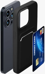KWmobile Θήκη Σιλικόνης με Υποδοχή για Κάρτα - Apple iPhone 15 Pro Max - Black (62020.01)
