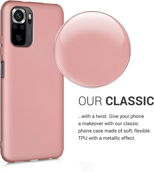 KWmobile Θήκη Σιλικόνης Xiaomi Redmi Note 10 / Note 10S - Metallic Rose Gold (54542.31)
