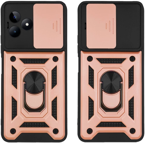 Θήκη Ring Armor CamPro Sonique Realme C51 / Realme C53 Ροζ Χρυσό