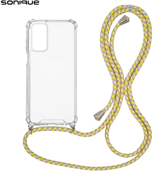 Θήκη Σιλικόνης με Κορδόνι Sonique Armor Clear Samsung Galaxy A25 5G Rainbow Κίτρινο